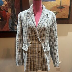 Plaid Double-Breasted Women's Jacket